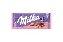 Milka Alpine Milk Chocolate with Strawberry Flavoured Cream Filling 100 g