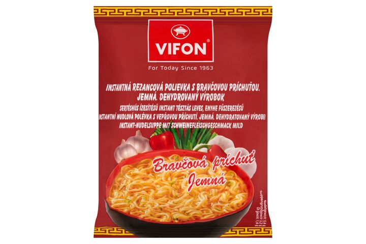 Vifon enyhe fűszerezésű sertéshús ízesítésű instant tésztás leves 60 g