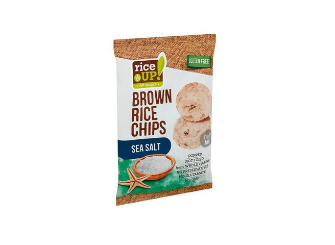 RiceUp! Eat Smart teljes kiőrlésű barna rizs chips tengeri sóval 60 g