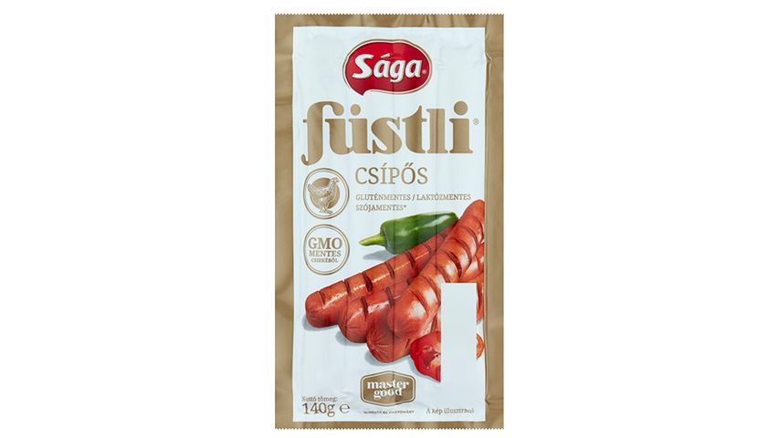 Sága Füstli Cooked, Smoke Flavoured and Spicy, Chicken Meat Product with Jalapeno Pepper 140 g