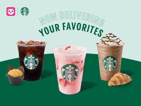 New China Starbucks Frappuccino Green Sakura Pink Double Drink