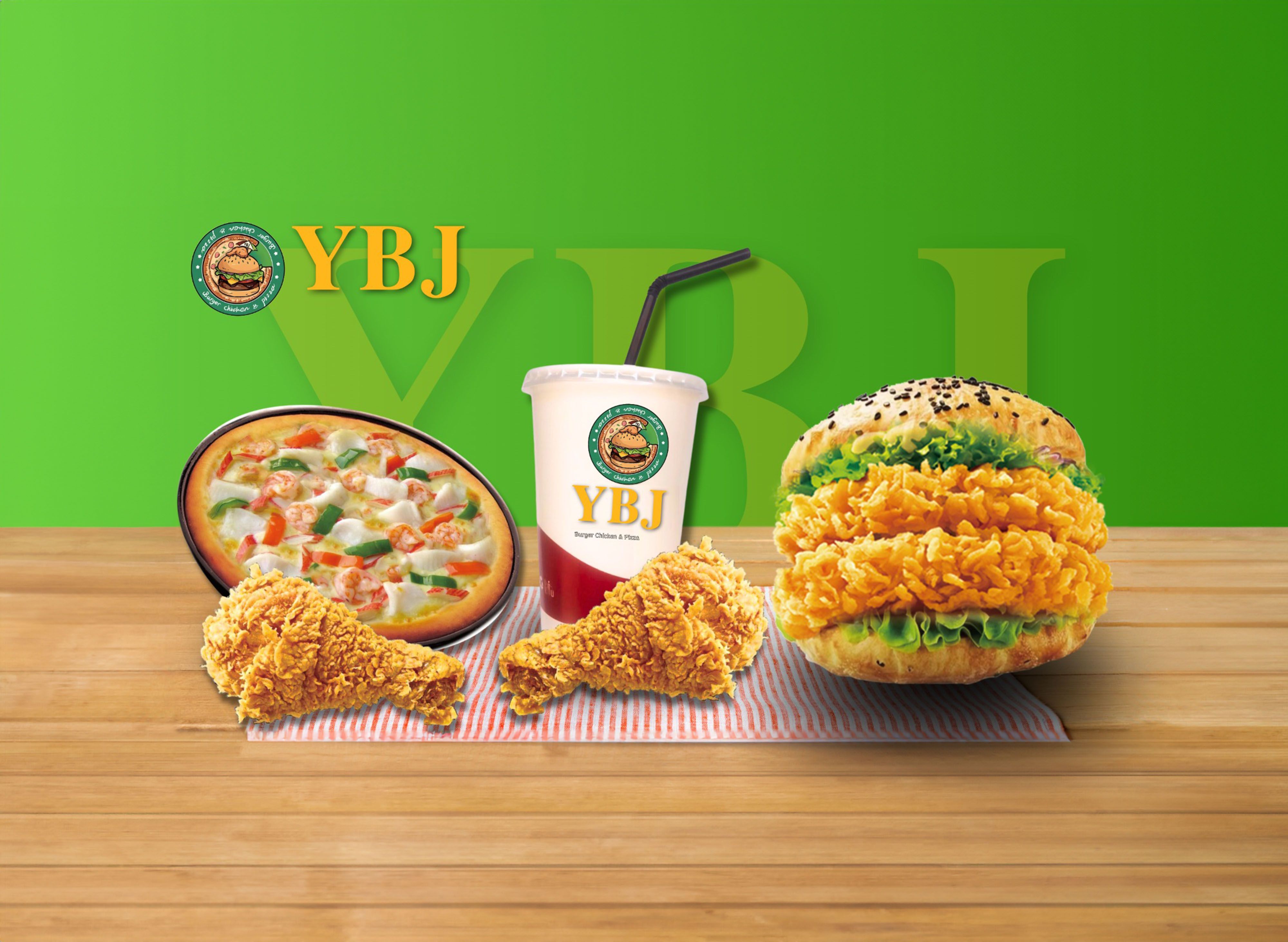 YBJ Burger Chicken & Pizza (ດົງໂດກ) vendor logo