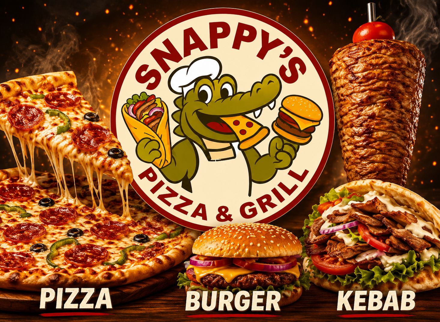 Snappy's Grill Rundtom Sentrum vendor logo