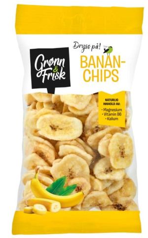 Grønn & Frisk Bananchips Tørket | 150g