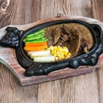 Sizzling Beef Steak with Rice