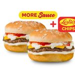 Buy 1 Take 1 Steakburger + Leslie's Premium Chips