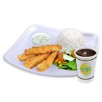 Fish Tempura, Green Salad, Rice, Regular Softdrink - Value Meal