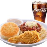 1pc Chicken + Spaghetti + Biscuit + Drink