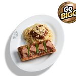 Bigg's Spaghetti with Pizza Bread