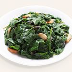 Stir-fried Organic Spinach with Garlic