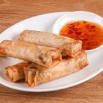 Crispy Shrimp and Chicken Spring Rolls