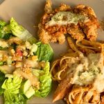 Chicken Parmigiano With Pasta ‘N Salad Greens