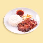 Boneless Chicken BBQ With Plain Rice