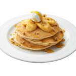 Caramel Banana Walnut Pancakes