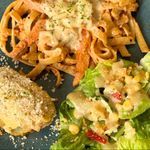 Baked Fish With Pasta And Green Salad