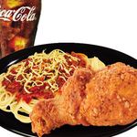 1 Pc Spicy Fried Chicken with Spaghetti