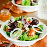 Local Greens with Chili Daing Dressing & Crunchy Garlic