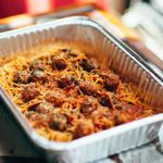 Pasta Amatriciana with Italian Meatballs