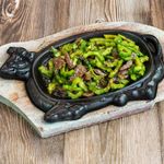Sizzling Ampalaya Con Carne with Rice