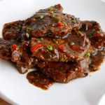 Sliced Beef Steak In Black Pepper Sauce