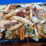 Sizzling squid with soy butter