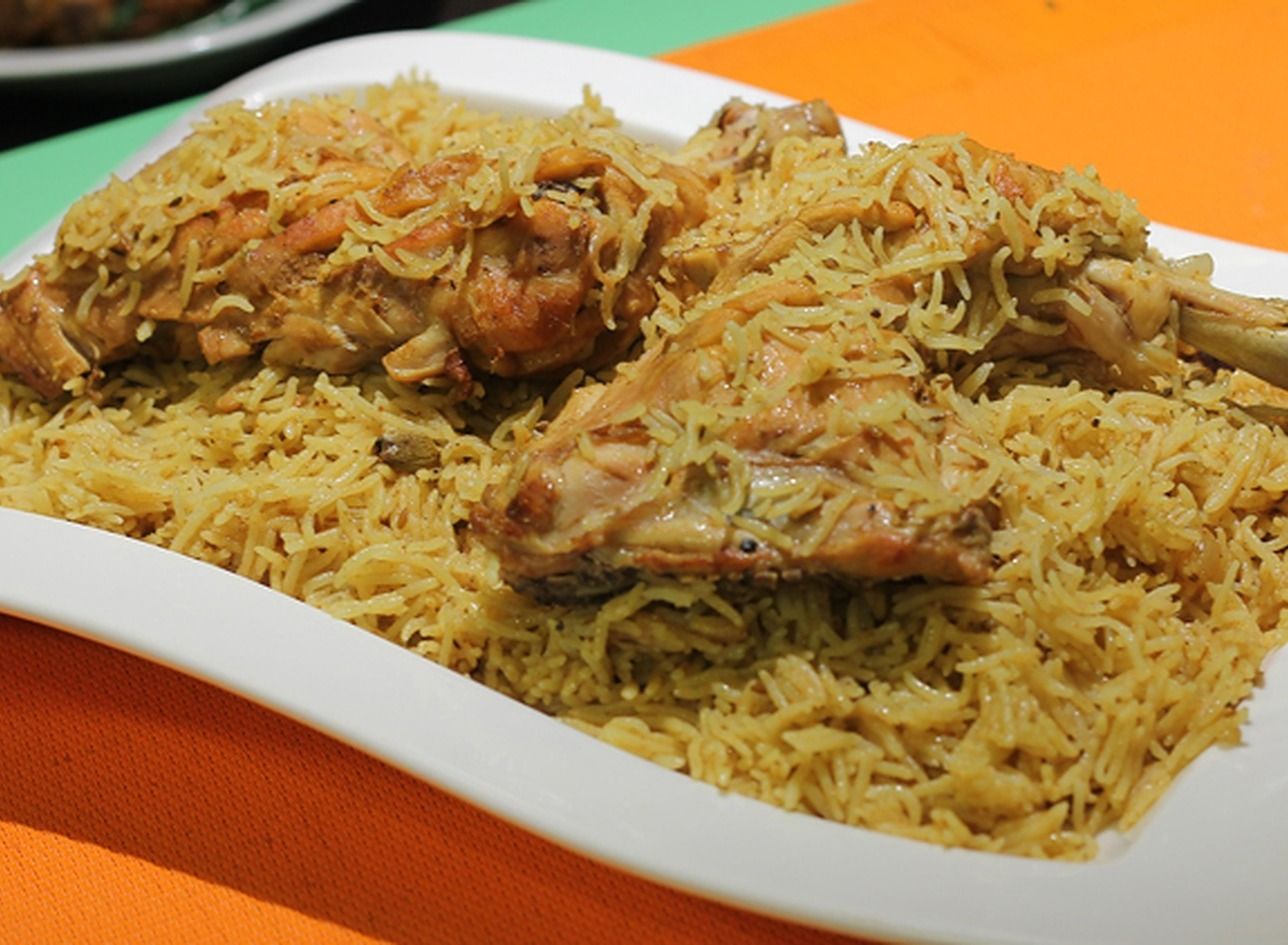 Chicken biryani platter