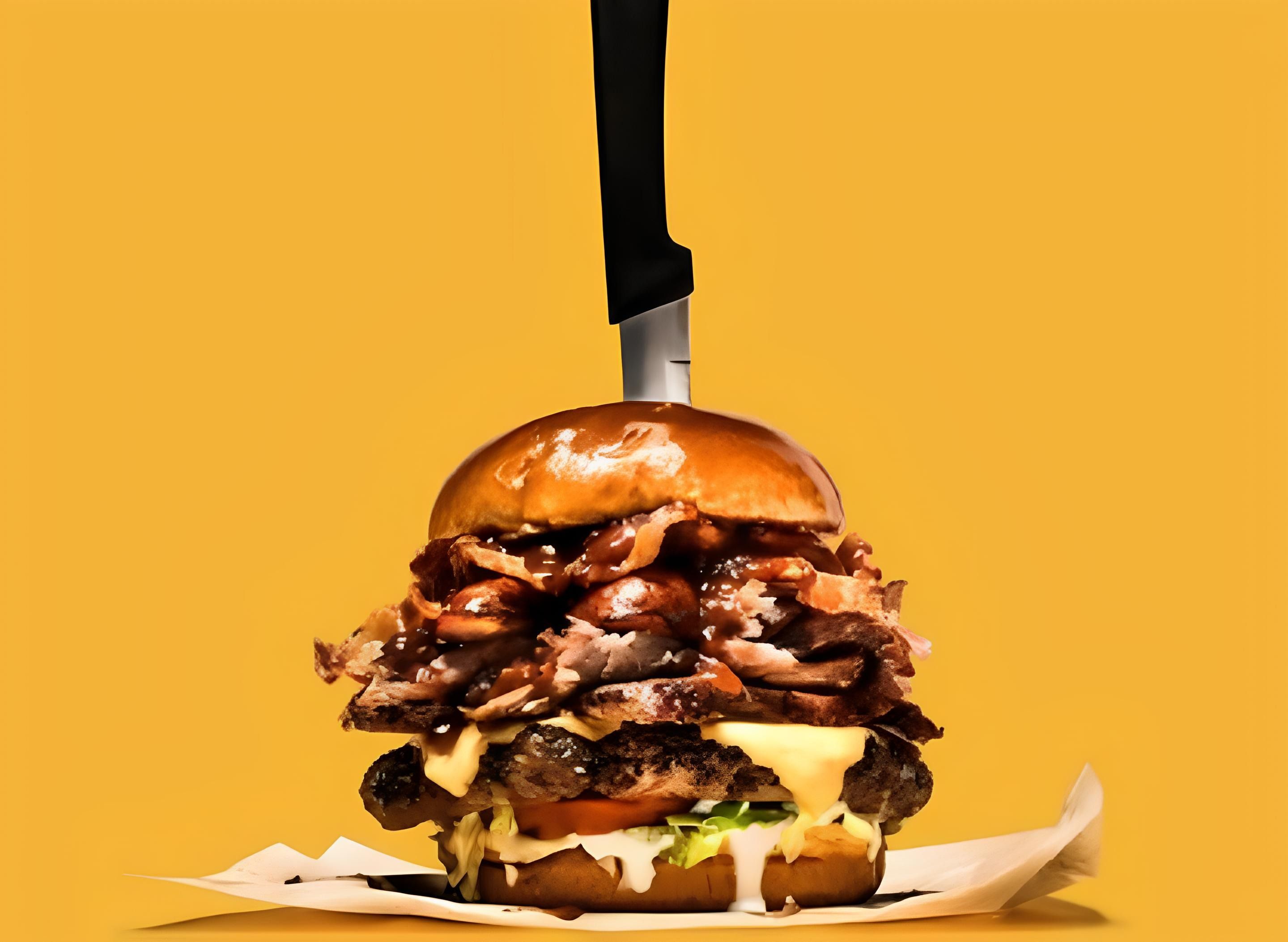 Wooden Burger & Fried & Hot Dog vendor logo