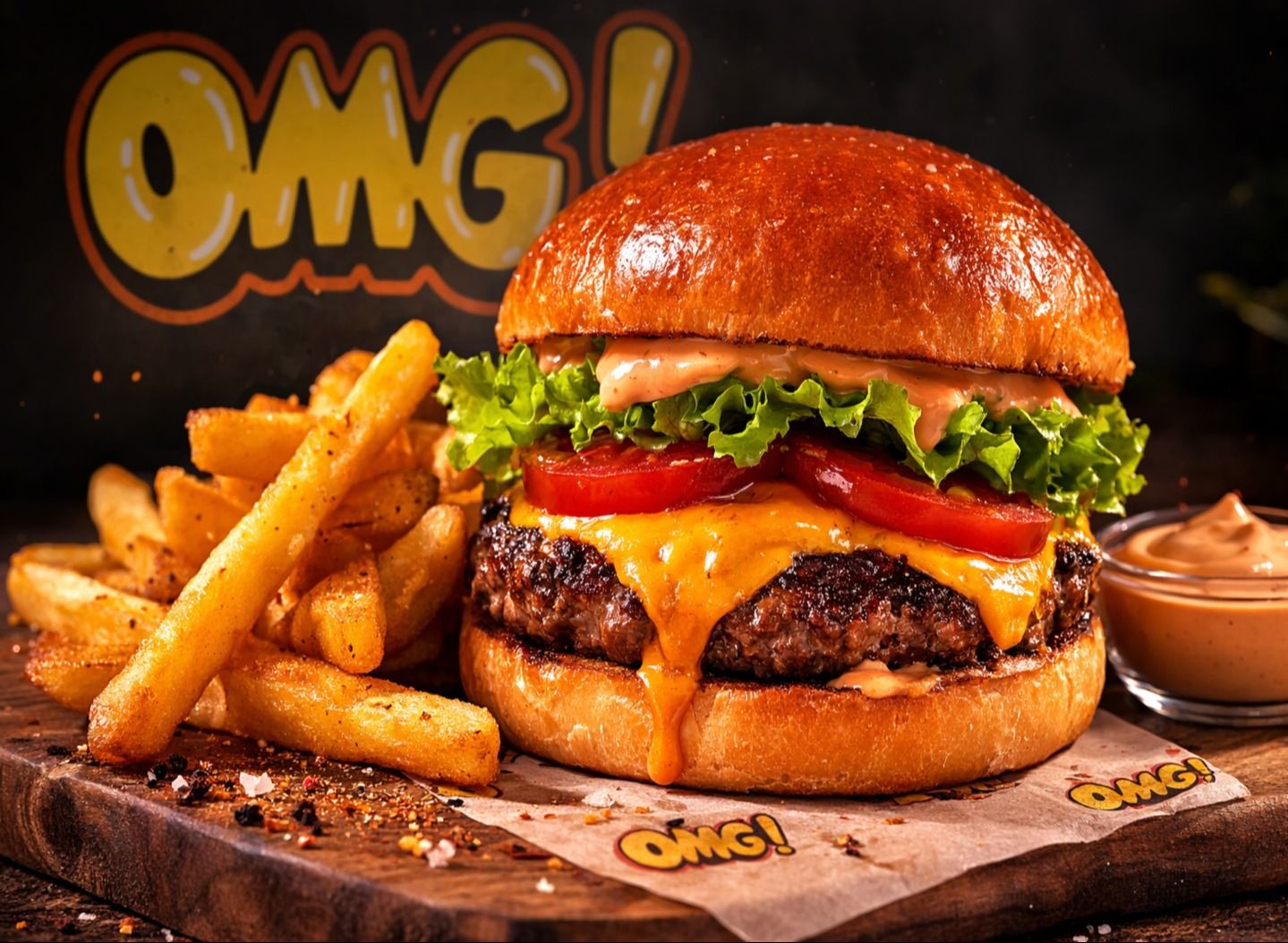 Omg! Burger vendor logo