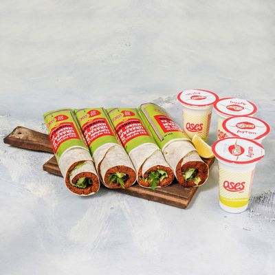 4'lü Çiğ Köfte Dürüm Menü