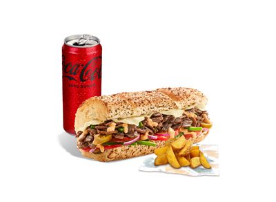 Biftek & Peynir Sandviç (15 cm.) Menü