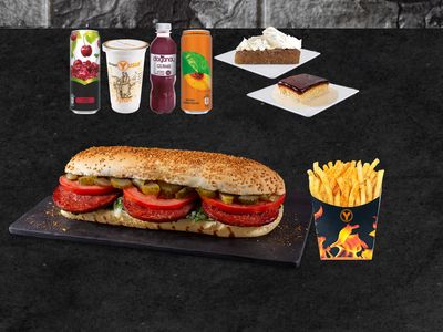 Dört Dörtlük Yarım Porsiyon Ekmek Arası Sucuk Menü