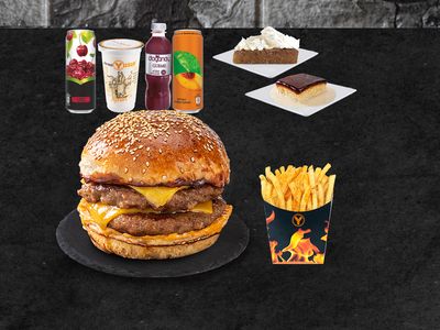 Burger (Çift Köfte) Dört Dörtlük Menü