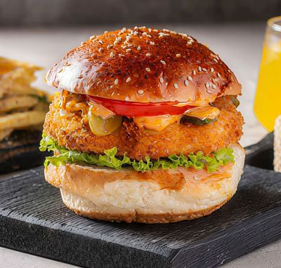 Popcorn Crispy Chicken Burger