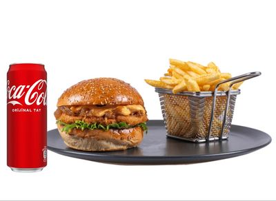 Popcorn Crispy Chicken Burger Menü