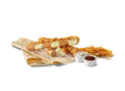 Sosisli Kaşarlı Cajun Şiş