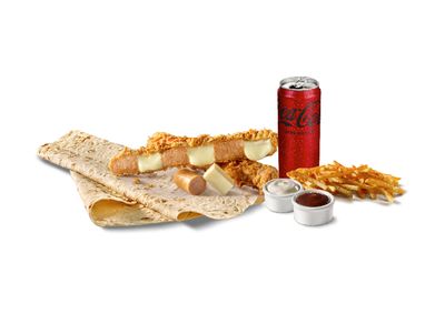 Sosisli Kaşarlı Cajun Şiş Menü