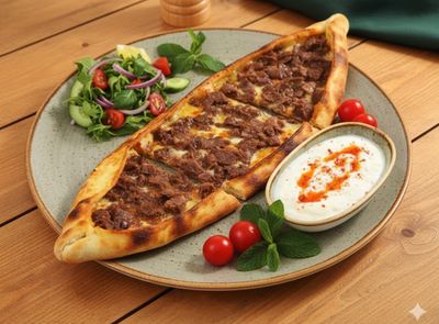 Kavurmalı Kaşarlı Pide