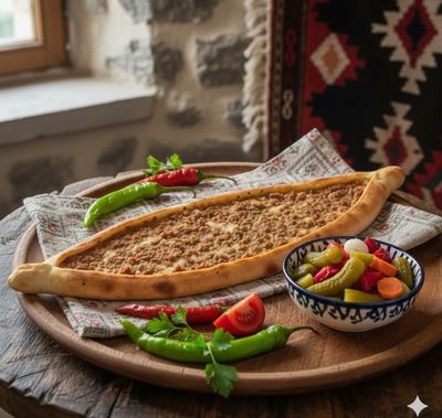Kıymalı Kaşarlı Pide