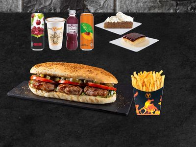 Dört Dörtlük Yarım Porsiyon Ekmek Arası Köfte Menü