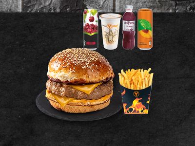 Burger (Tek Köfte) Patatesli Menü