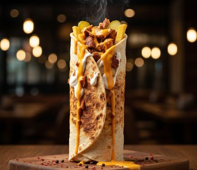 Cheddar Peynirli Tavuk Döner Dürüm