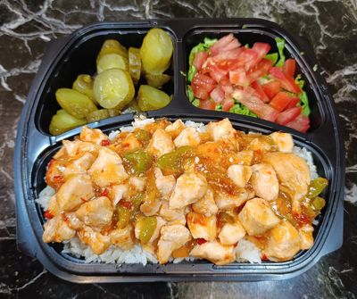 Pilav Üstü Sweet Chili Soslu Tavuk (Acı & Tatlı)