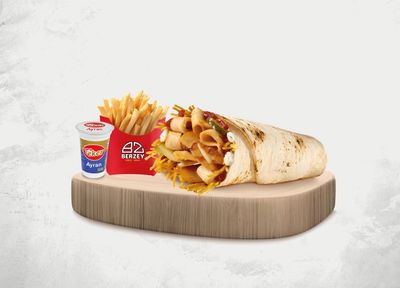 Berzey Acılı Tavuk Döner Dürüm Menü (100 gr.)