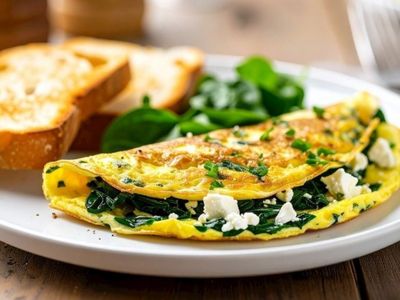 Ispanaklı Peynirli Omlet