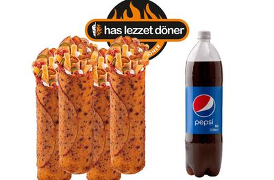4'lü Tavuk Döner Dürüm (Large) Menü