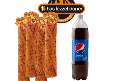 4'lü Tavuk Döner Dürüm (Double) Menü