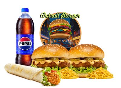 2'li Tavuk Burger & Çıtır Tavuk  Dürüm Menü (3 Kişilik)