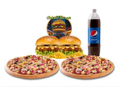 2'li Cheese Burger & 2'li Karışık Pizza Menü (4 Kişilik)