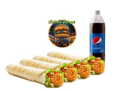 Çıtır Tavuk Dürüm Menü (4 Kişilik)