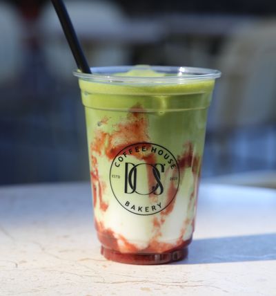 Strawberry Iced Matcha Latte